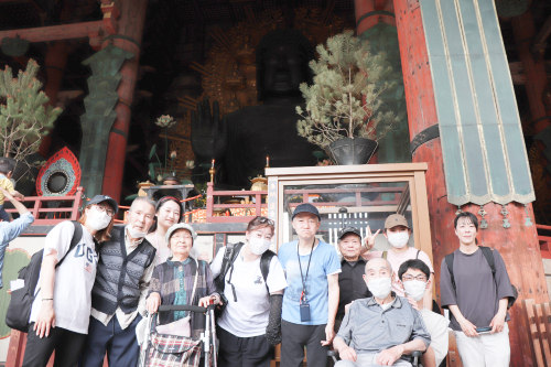 奈良県　東大寺　リハベル　日帰り旅行　日帰りツアー　日本の歴史　奈良空海　大人の遠足　車いすツアー　車いす介助　介護タクシー